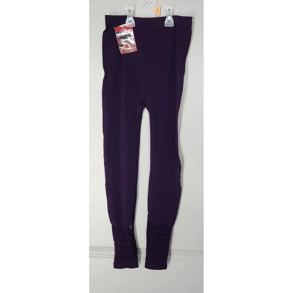 New Purple Yoga Tights Boho Dress Seamless Pants Small Medium Slimming LA Linda